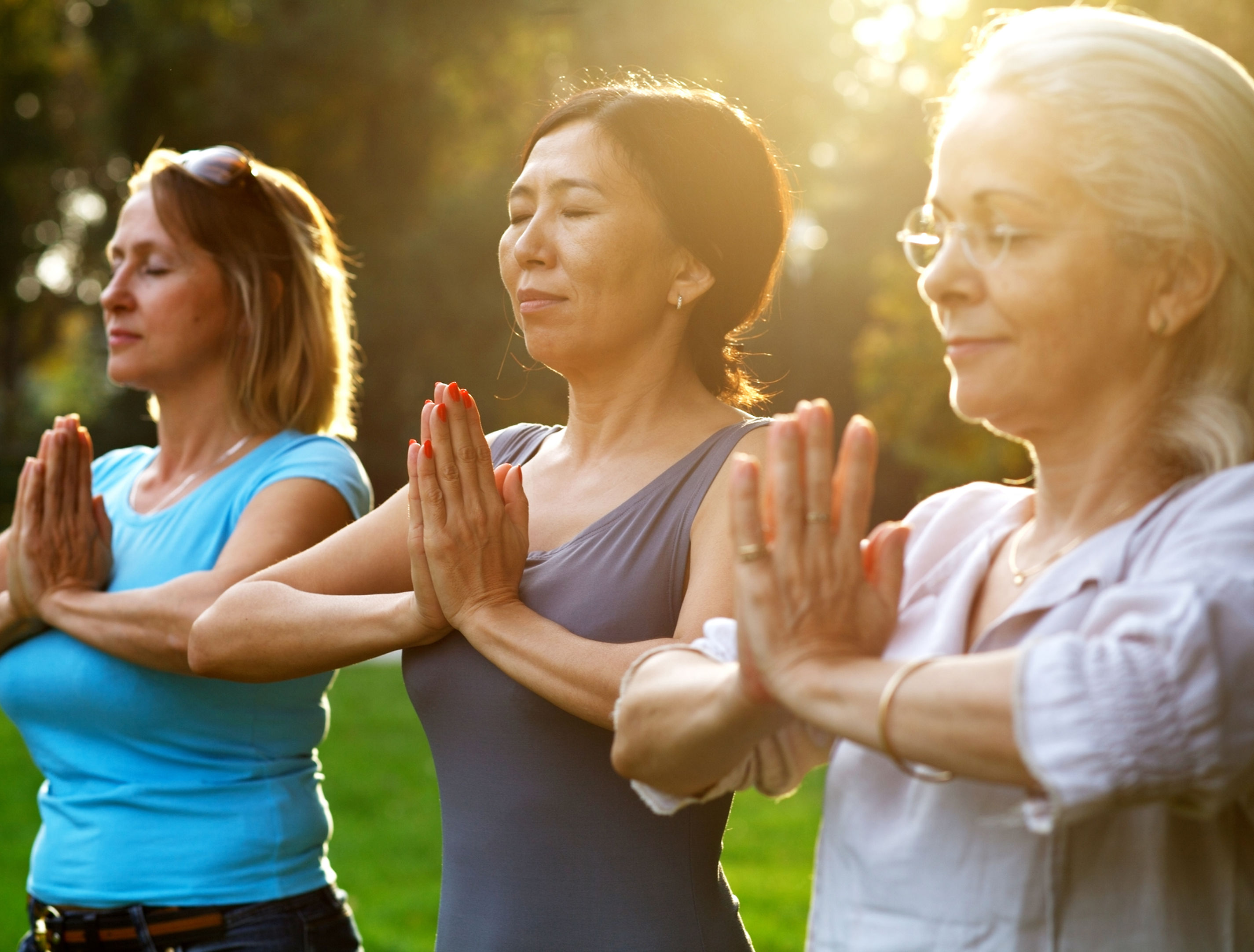 Women Practicing Yoga Outdoor